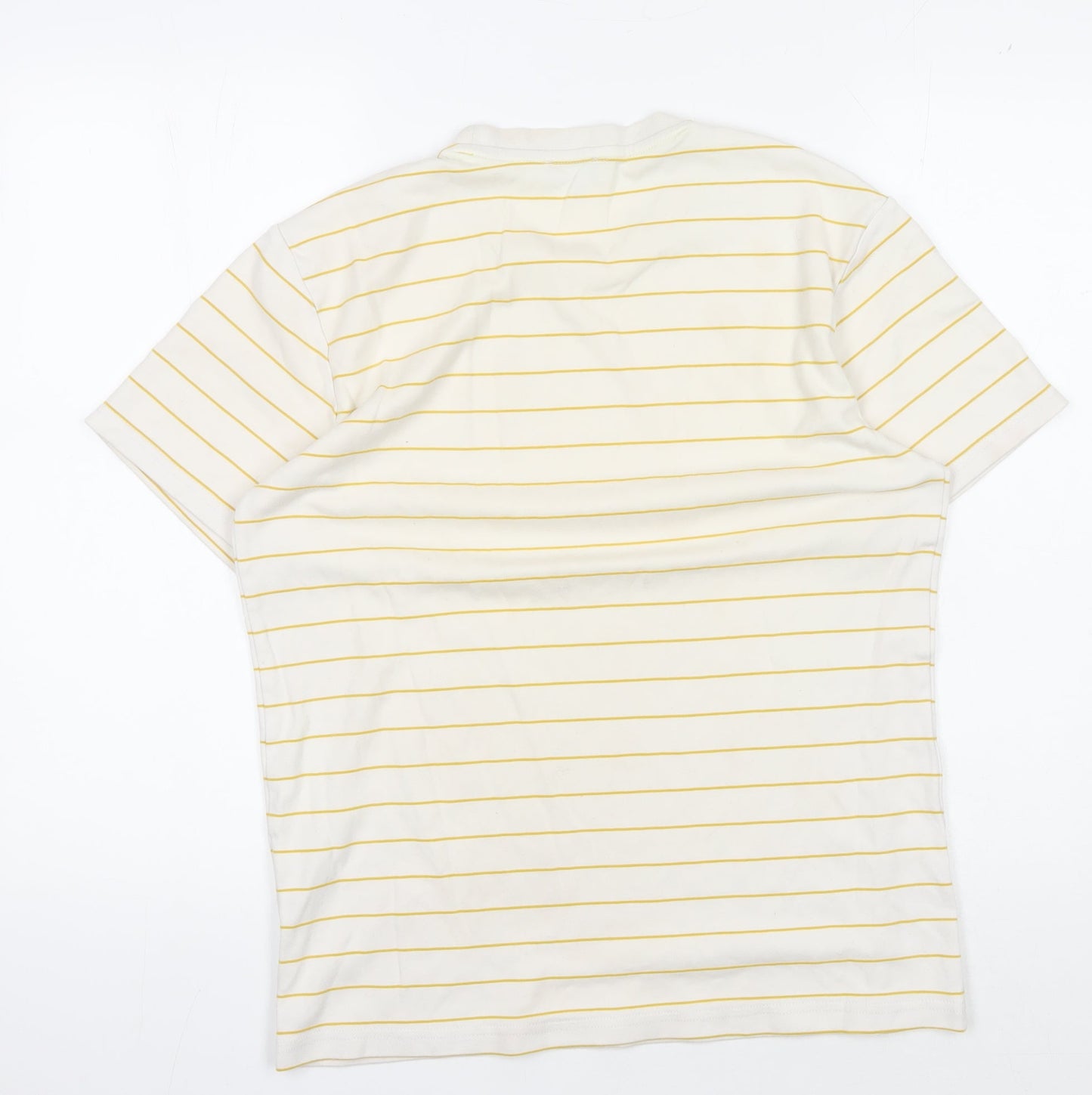 Jaeger Men's White Striped Short Sleeve T-Shirt S