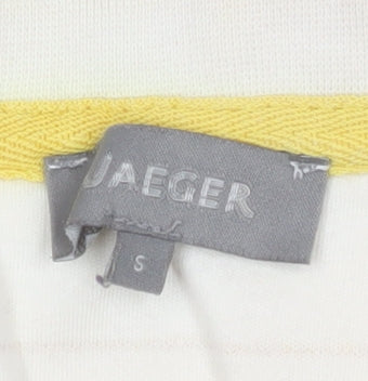 Jaeger Men's White Striped Short Sleeve T-Shirt S