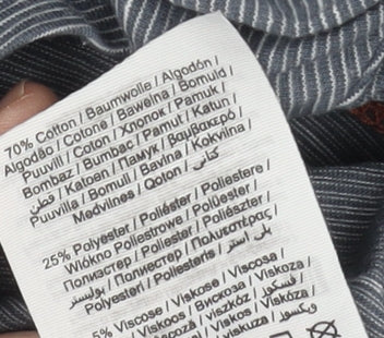 Jack & Jones Men's Grey Striped T-Shirt, Size L, Logo Accent