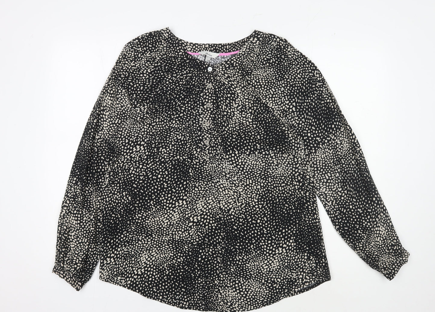 Joules Women's Black Animal Print Blouse Size 10