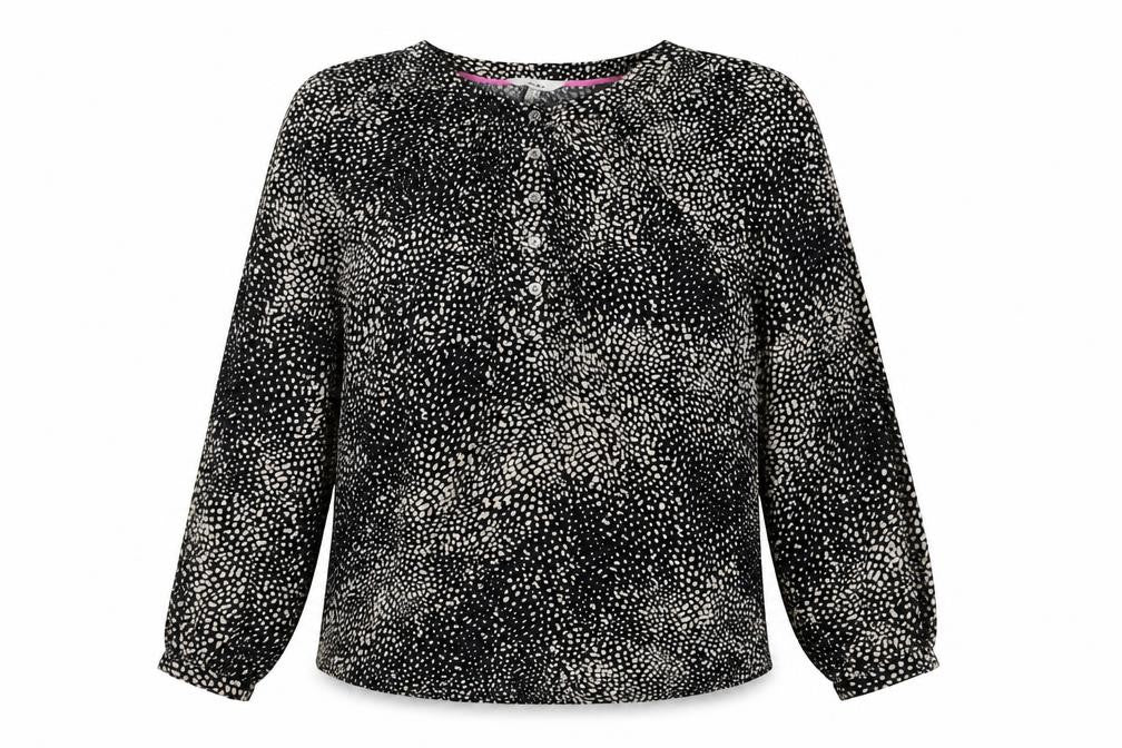 Womens UK Size 10 Joules Black Viscose Blouse