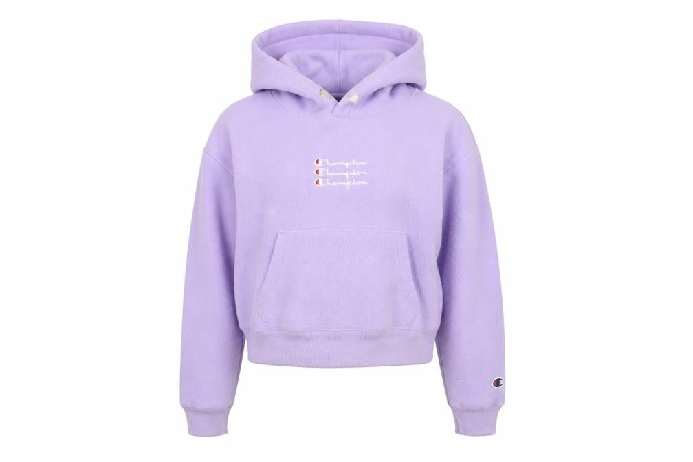 Womens UK XS Relaxed Champion Purple Pullover Hoodie