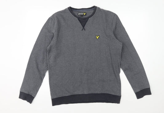 Lyle & Scott Men's Grey Pullover Geometric Sweatshirt L