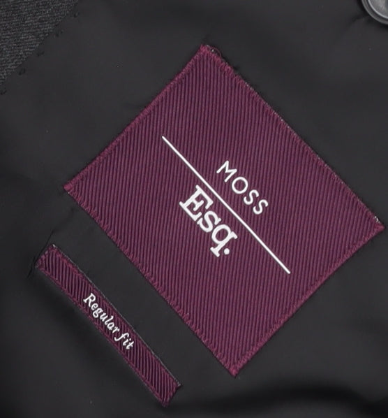 Moss Esq Men's Black Regular Fit Suit Jacket, Size 42R