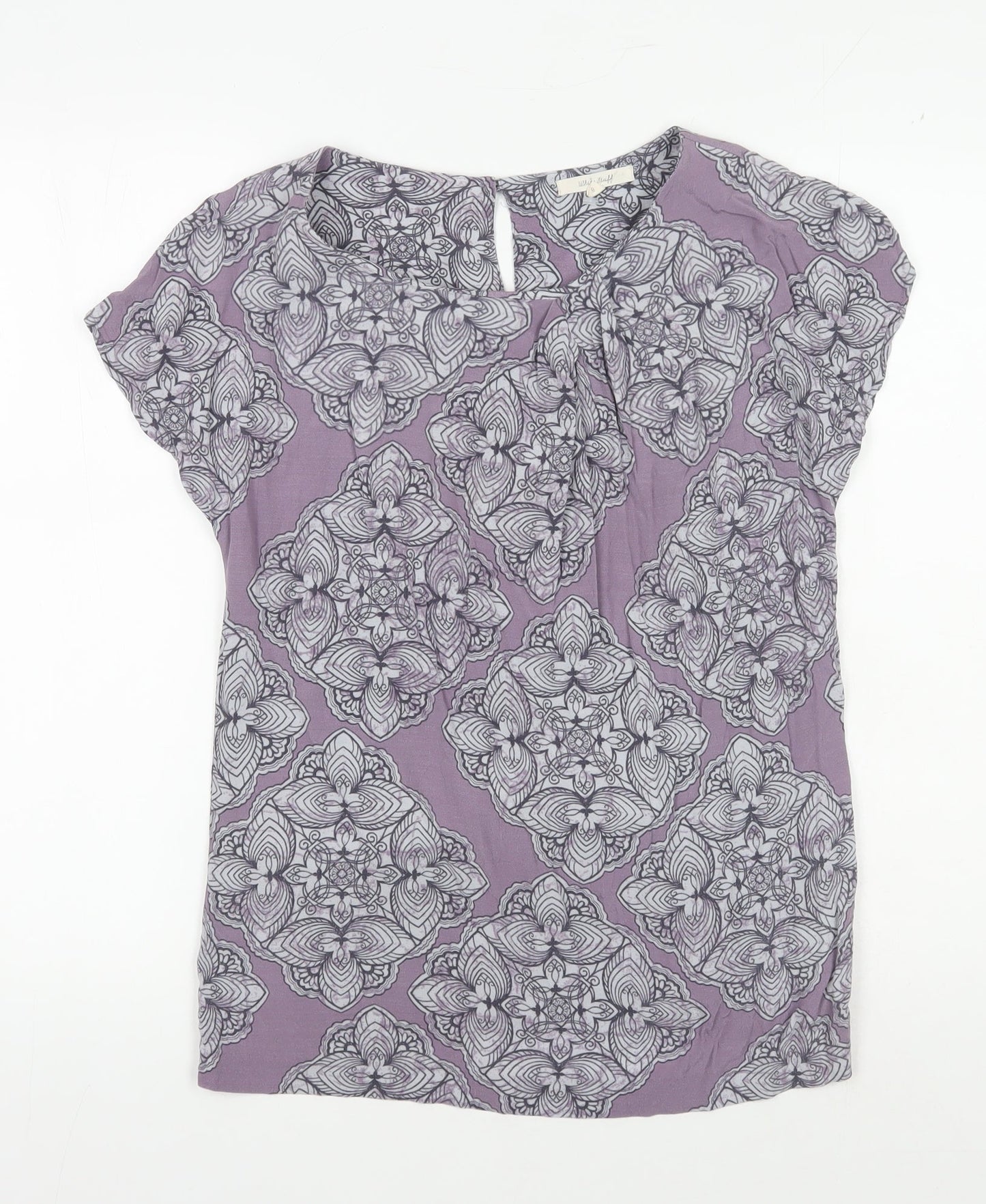 Womens UK Size 8 White Stuff Purple Viscose T-Shirt