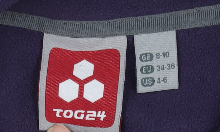 TOG24 Women's Purple Fleece Jacket Size 8 - Lightweight Casual