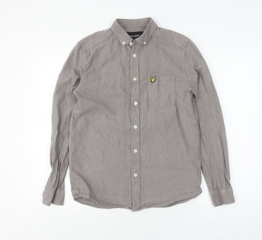 Lyle & Scott Men's Grey Button-Up Shirt, Size S