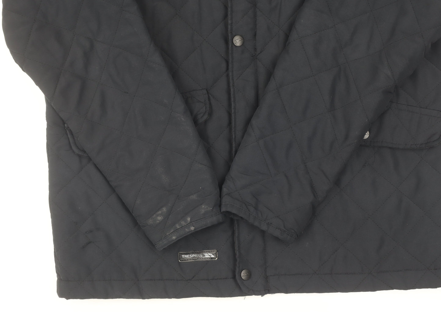 Trespass Men's Black Quilted Jacket M Stand-Up Collar