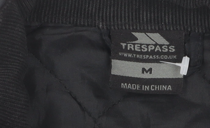 Trespass Men's Black Quilted Jacket M Stand-Up Collar