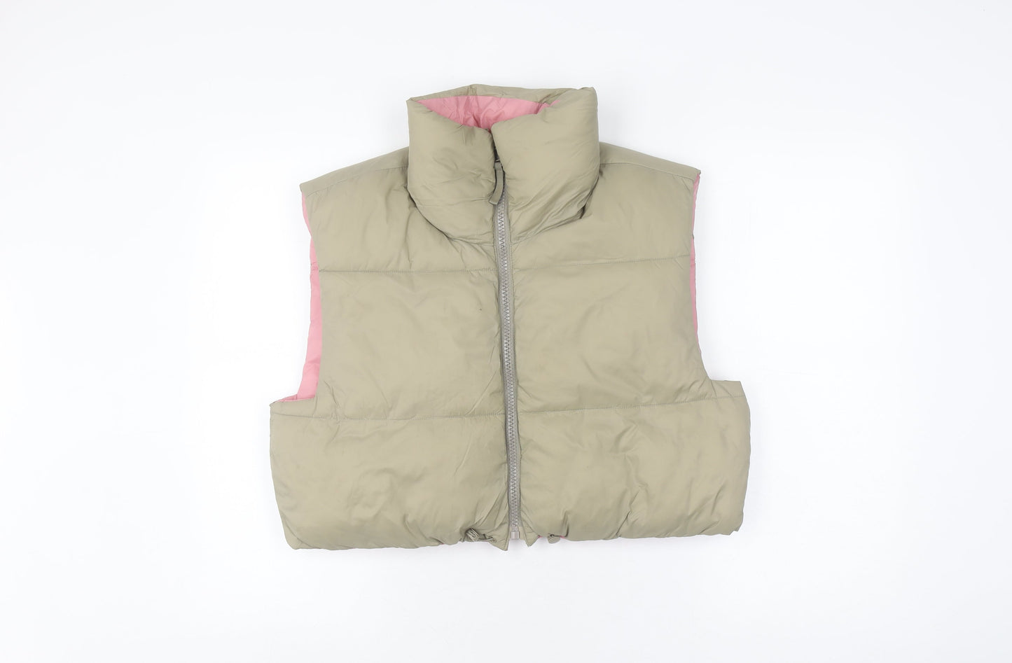 Zara Women's Beige Puffer Waistcoat Size L