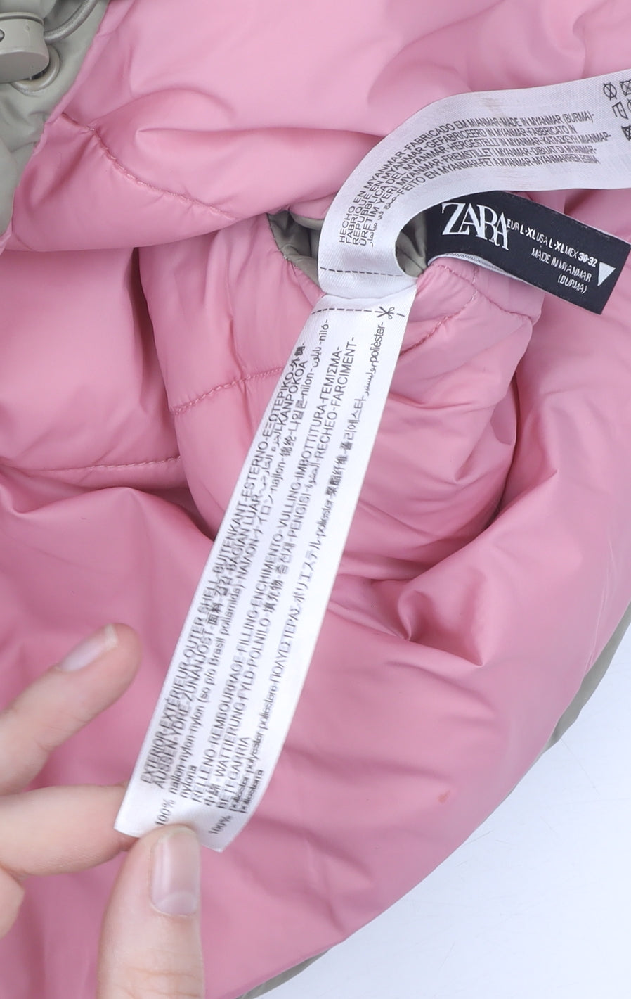 Zara Women's Beige Puffer Waistcoat Size L