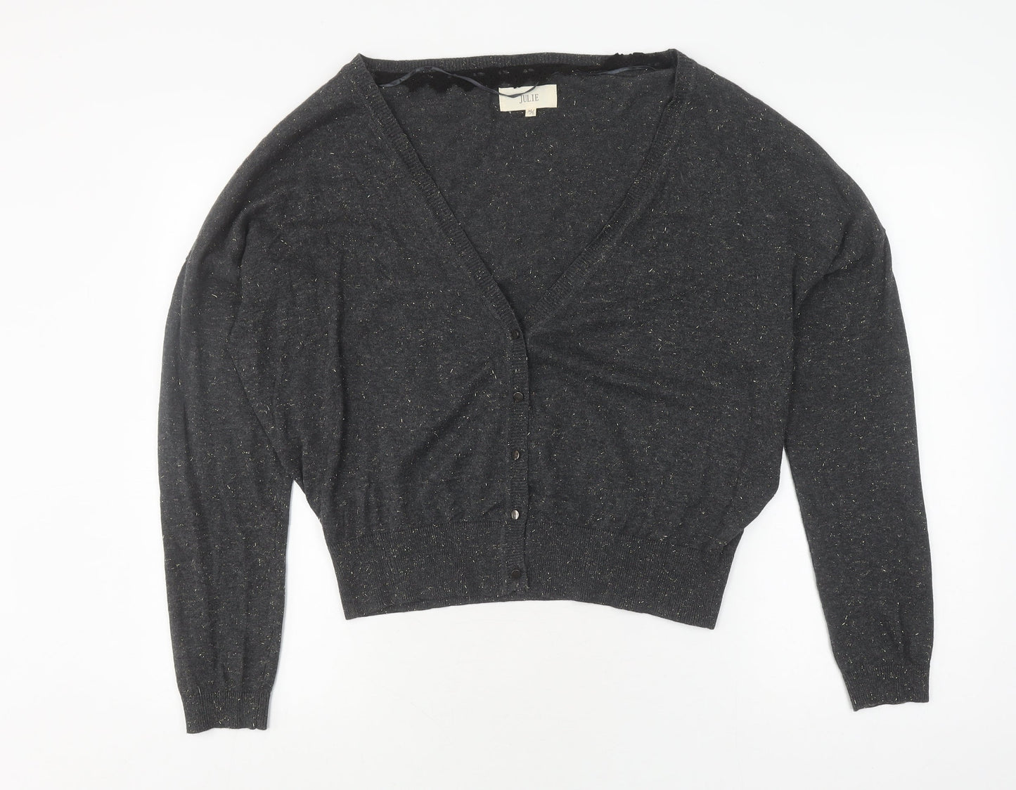 Julie Women's Black Cardigan M/L V-Neck Long Sleeve