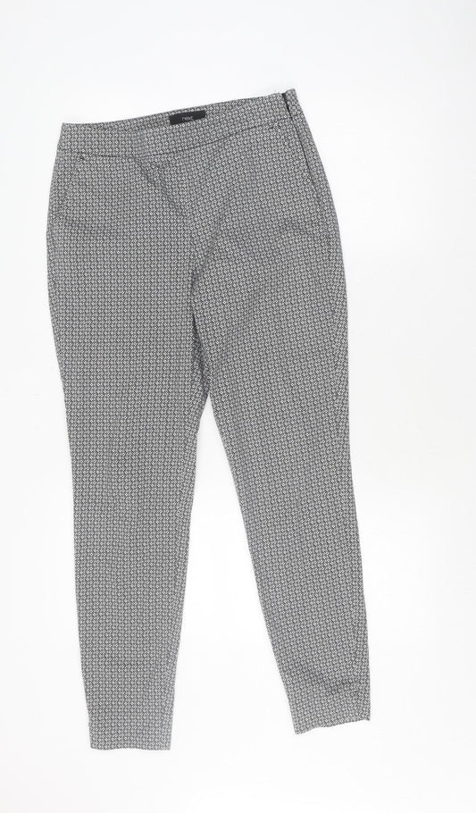 Next Women's Geometric Trousers, Black/White, Size 12 Plus