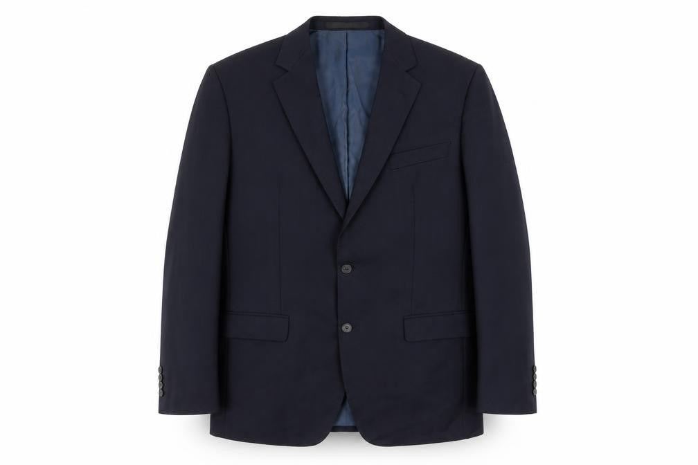 Marks and Spencer Men's Blue Wool Blazer, Size 40L, Classic Fit