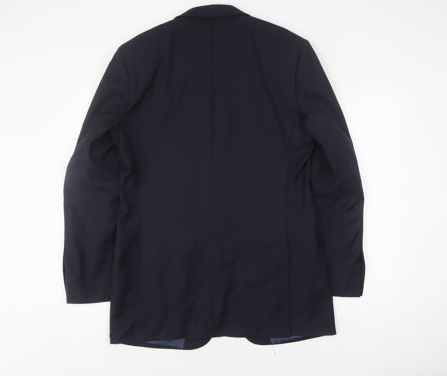 Marks and Spencer Men's Blue Wool Blazer, Size 40L, Classic Fit