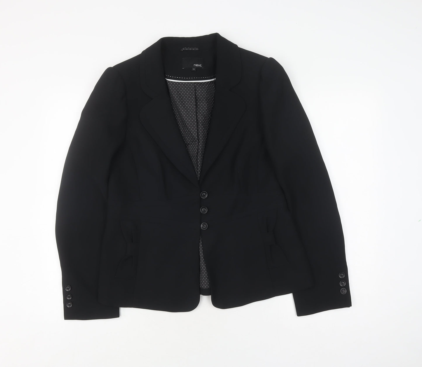 Next Women's Black Blazer 16R Polka Dot Business Jacket