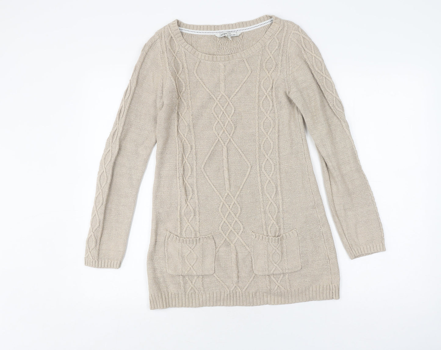 Fat Face Women's Beige Tunic Jumper, Size 8