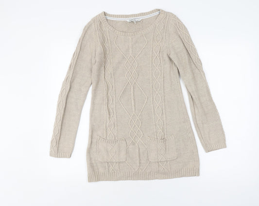 Fat Face Women's Beige Tunic Jumper, Size 8