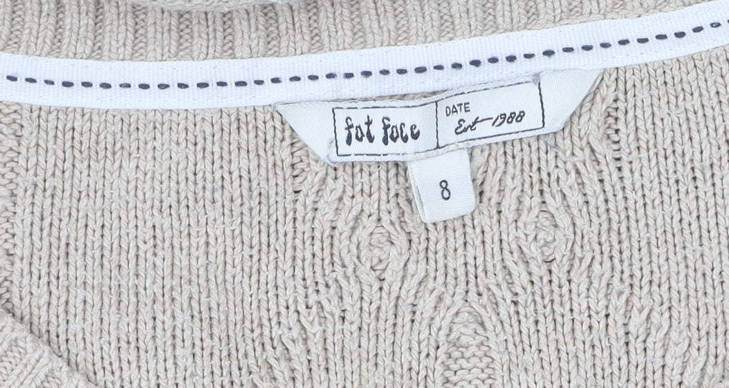 Fat Face Women's Beige Tunic Jumper, Size 8
