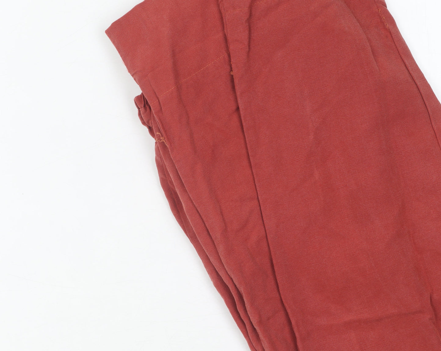 Stefanel Women's Red Linen Jogger Trousers Size 12