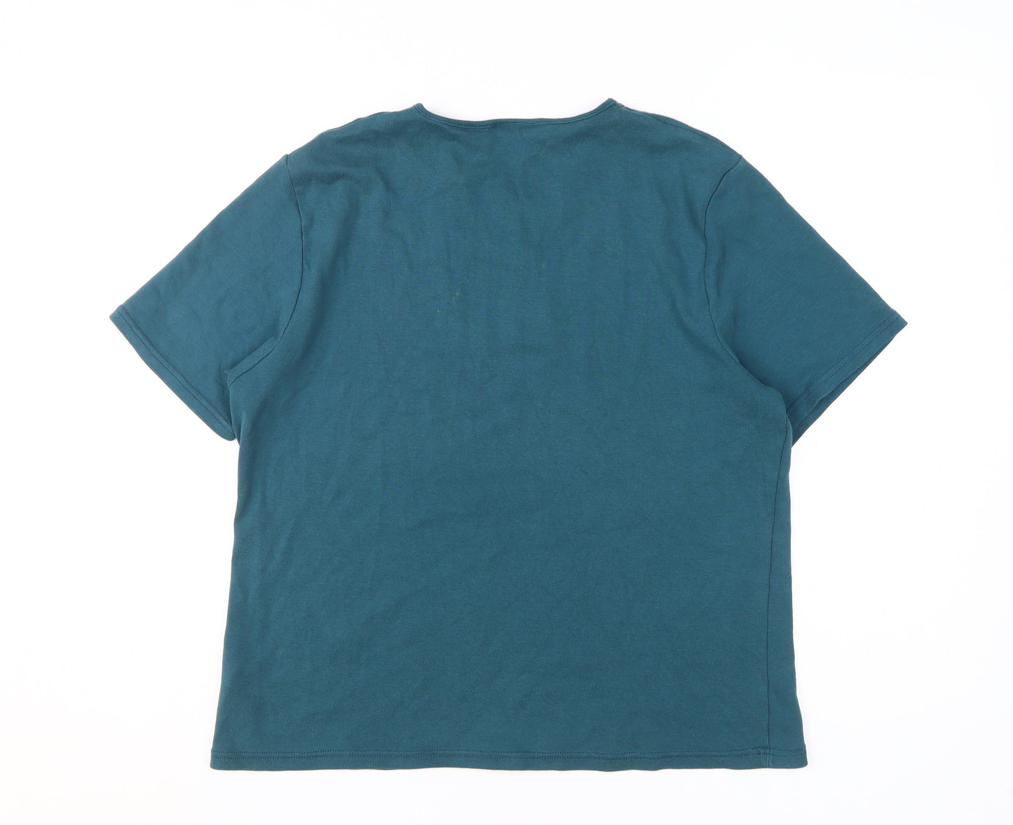 Eastex Women’s Embroidered Blue Cotton T-Shirt Size 16