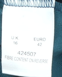 Eastex Women’s Embroidered Blue Cotton T-Shirt Size 16