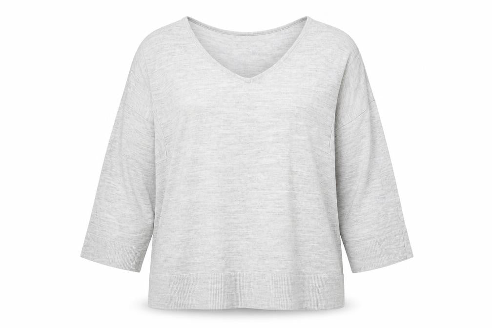 Marks and Spencer Women's Grey V-Neck Jumper Size 22