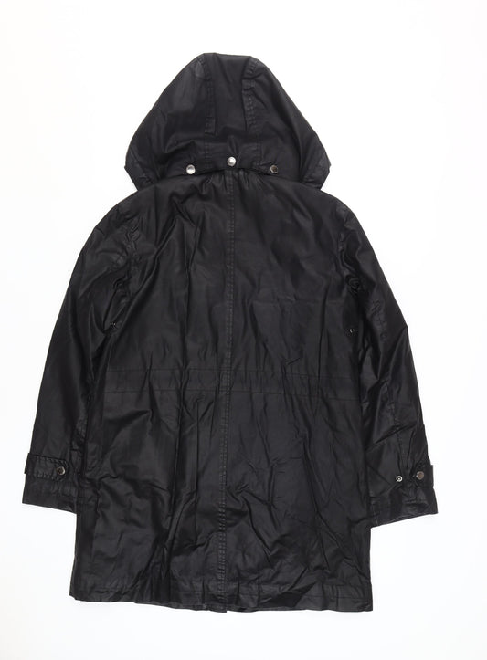 Four Seasons London Men's Black Hooded Rain Coat S