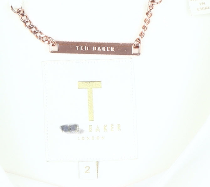 Ted Baker Women Ivory Slim Formal Jacket Size 6