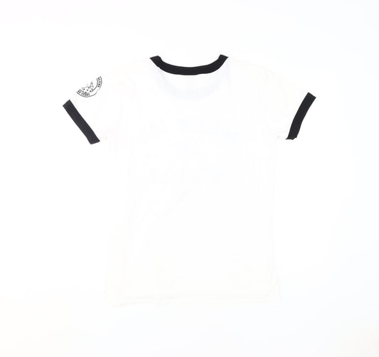 Pink Women's White Ringer T-Shirt - Size S