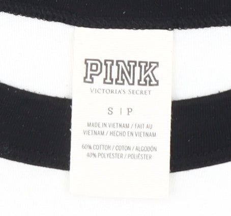 Pink Women's White Ringer T-Shirt - Size S