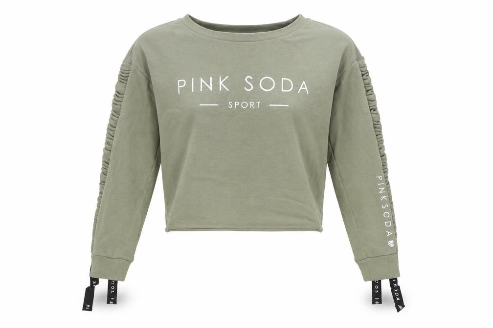 Pink Soda Sport Women's Green Pullover Sweatshirt Size 10