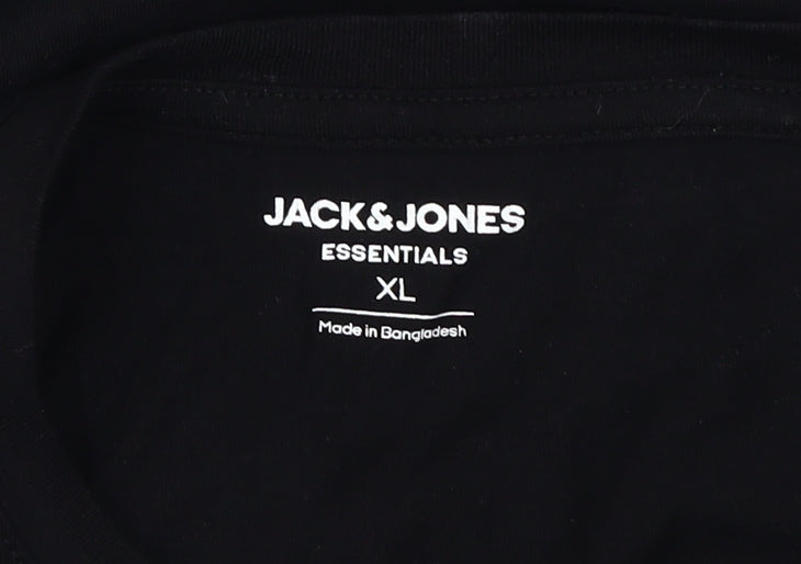 Jack & Jones Men's Black XL Graphic Logo T-Shirt