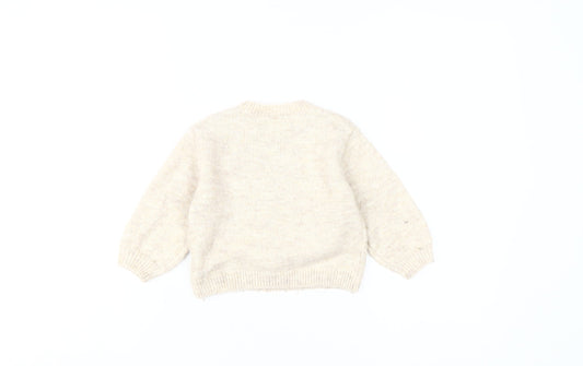 Zara Unisex Baby Beige Pullover Jumper 18-24 Months
