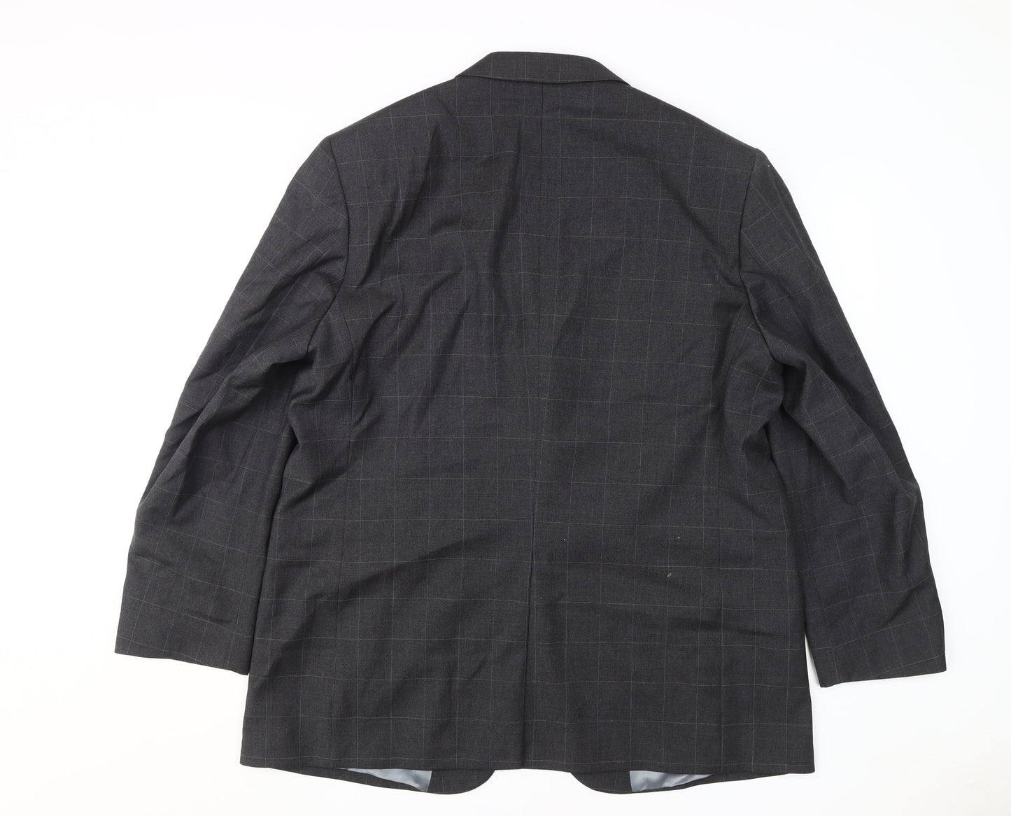 Marks & Spencer Men's Grey Check Wool Blazer 46R