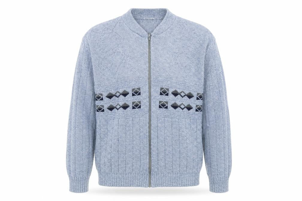 Menswear Men's Blue Medium Full Zip Cardigan