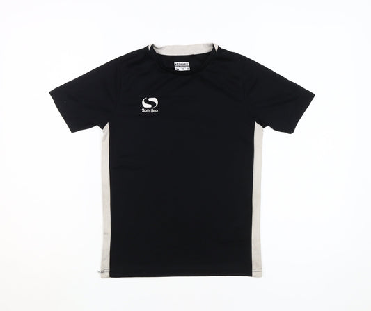 Sondico Boys Black Jersey T-Shirt 9-10 Years Football Style
