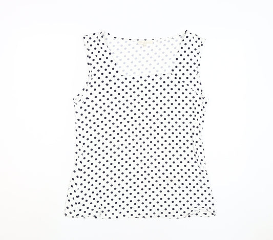 Lakeland Women's White Polka Dot Tank Top Size 18