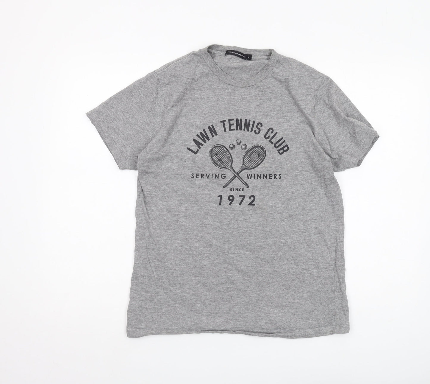 French Connection Men's Grey Sports Graphic T-Shirt Size M