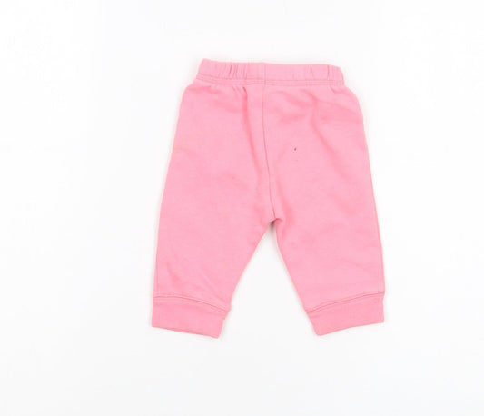 GAP Pink Unisex Baby Joggers, 3-6 Months, Cotton Blend