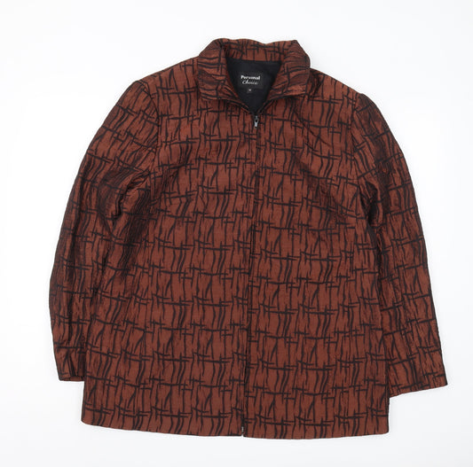 Personal Choice Women's Brown Geometric Jacket Size 16