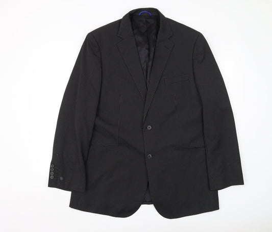 Burton Men's Black Striped Blazer, 44R, Formal Jacket