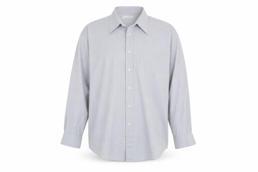 Marks and Spencer Men's Grey Check Shirt 17.5 Regular