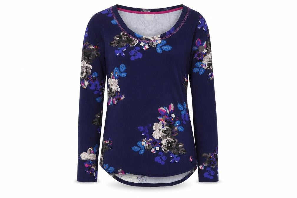 Womens UK Size 6 Joules Blue 100% Cotton T-Shirt