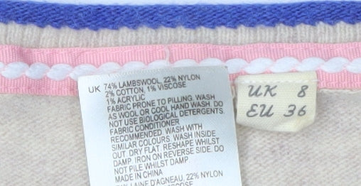 White Stuff Women's Beige Polka Dot Pullover Jumper, Size 8
