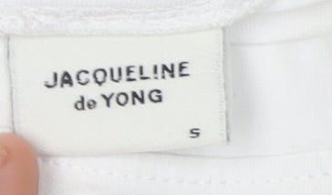 Jacqueline de Yong Women's White T-Shirt, Size S, Casual