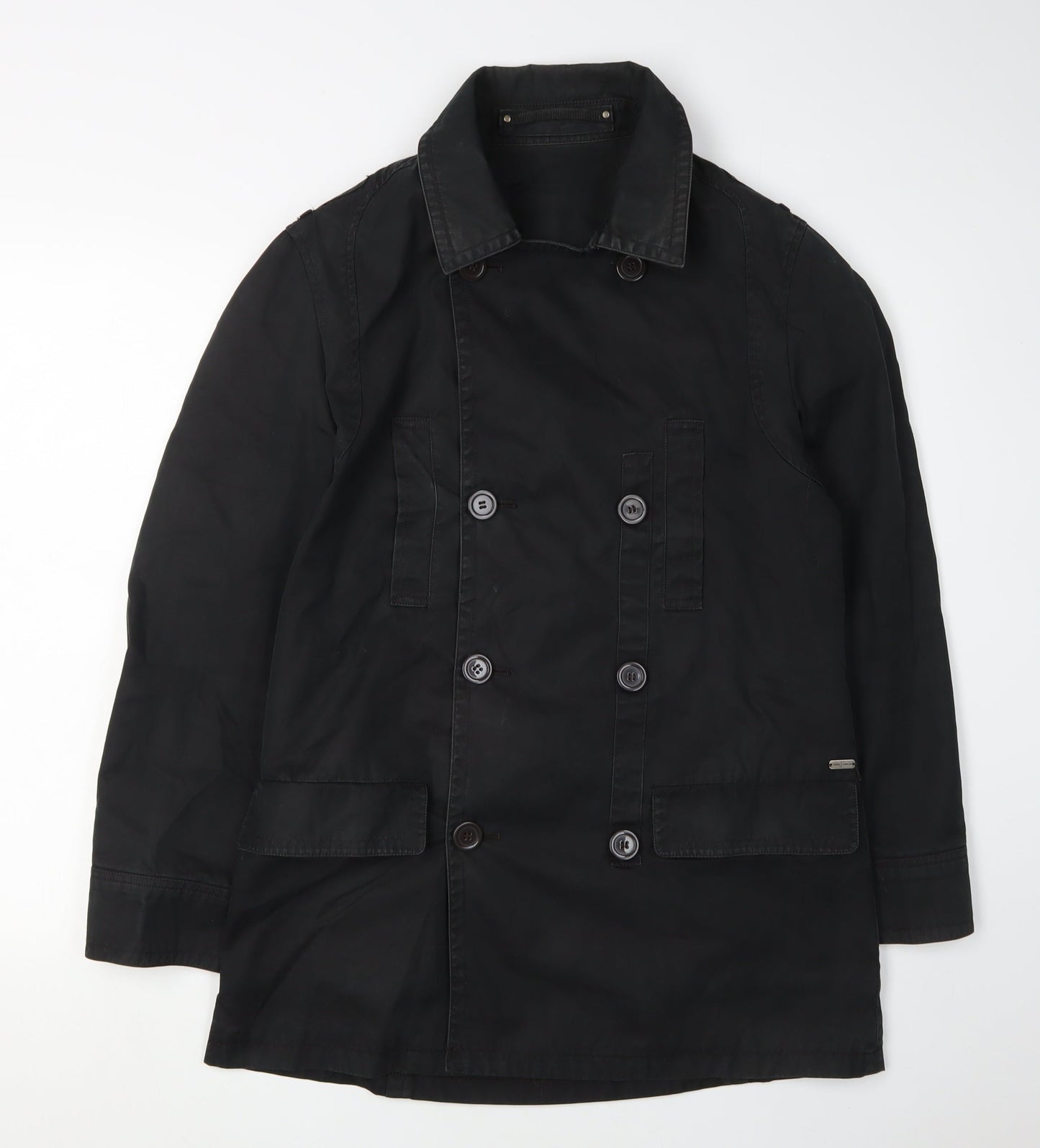 Jasper Conran Men's Black Pea Coat Size S - Elegant Autumn Wear