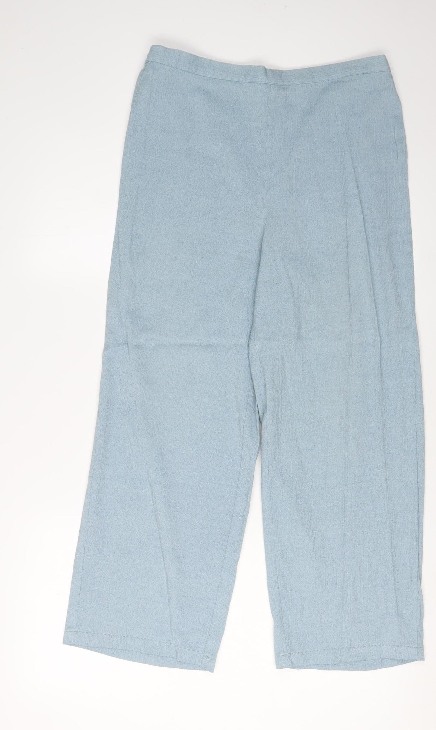 Honor Millburn Women's Blue Wide-Leg Trousers Size 12