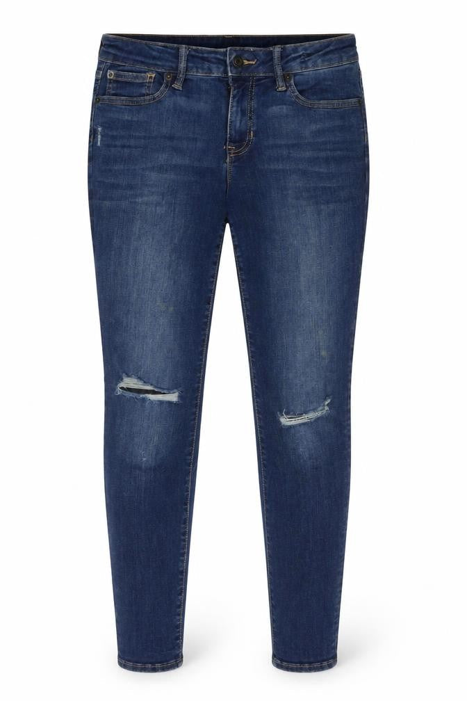 Gap Women's Blue Skinny Jeans Size 27 Distressed