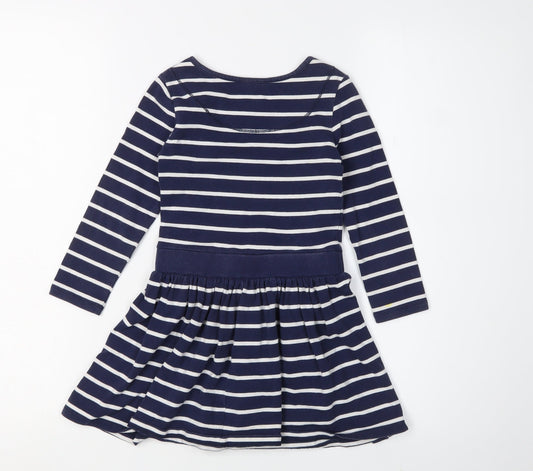 John Lewis Girls Blue Striped Skater Dress, 3 Years